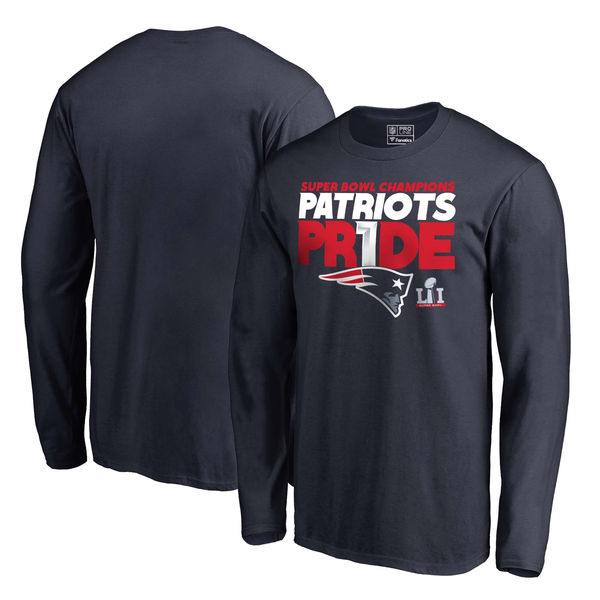 New England Patriots Pro Line by Fanatics Branded Big & Tall Super Bowl LI Champions Local Pride Long Sleeve T-Shirt - Navy